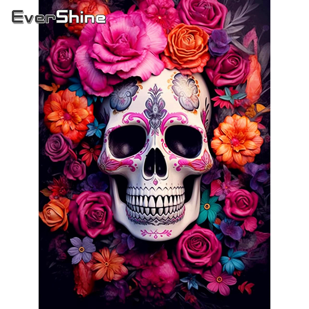 Embroidery Rose Stitch - Evershine 11CT Cross Stitch Skeleton Portrait