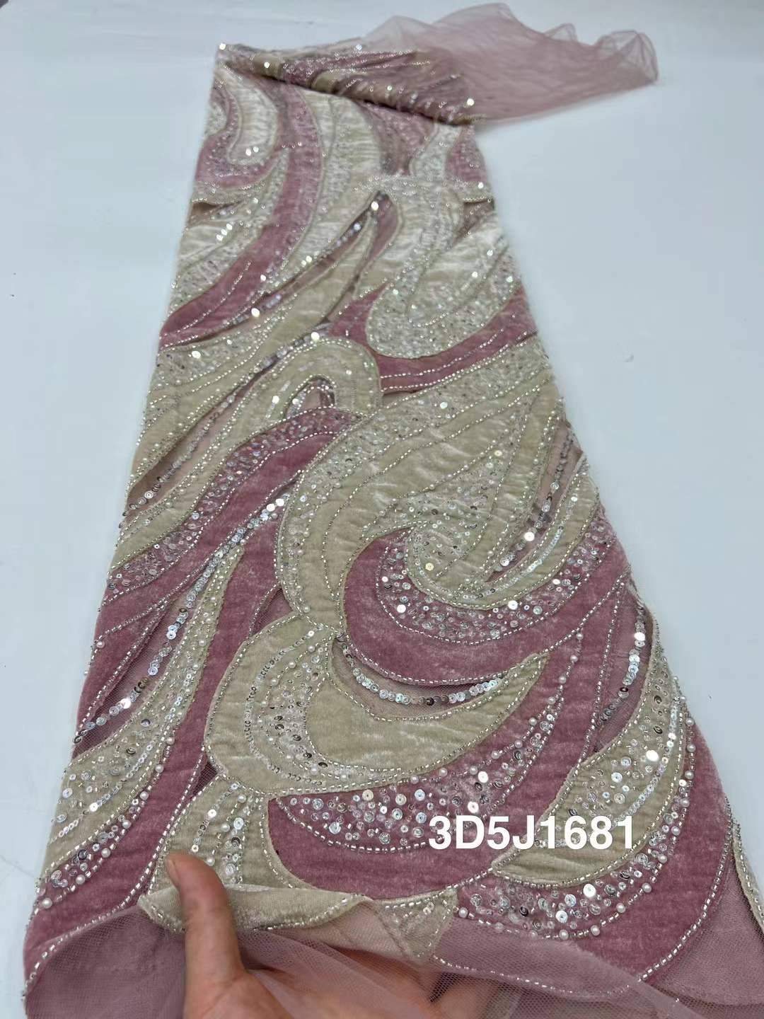 Velvet Fabric Embroidery - African Beads Velvet Lace Fabric 2025