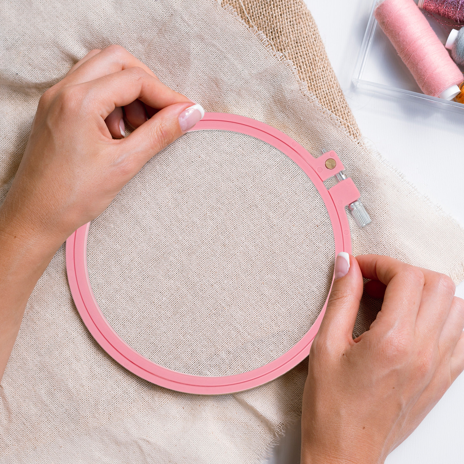 Embroidery Hoop Plastic - 6Pcs ABS Embroidery Hoops Reusable Round