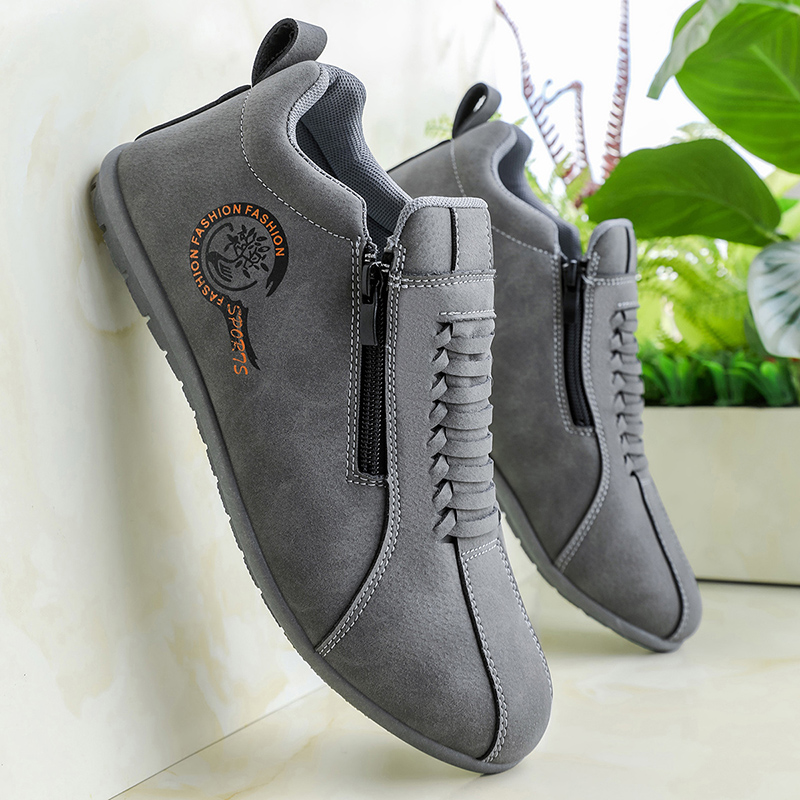 Embroidery Net Fabric - Suede Embroidery Casual Men's Shoes, Soft