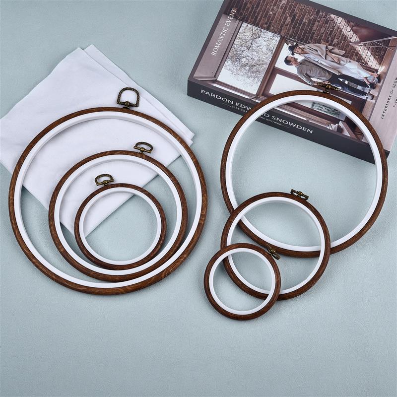 Round Oval Wooden Color Embroi - Embroidery Hoop Plastic review and price