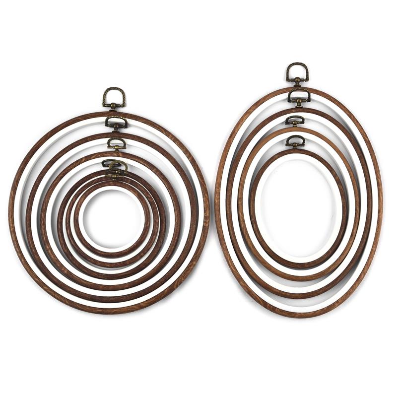 Round Oval Wooden Color Embroi - Embroidery Hoop Plastic review and price