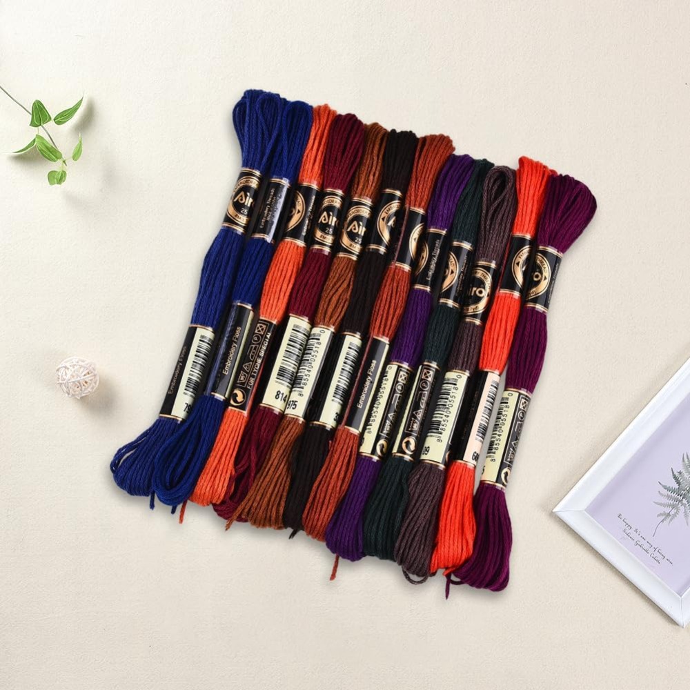 12 Skeins 6 Strands Hand Varie - Embroidery Stitches review and price
