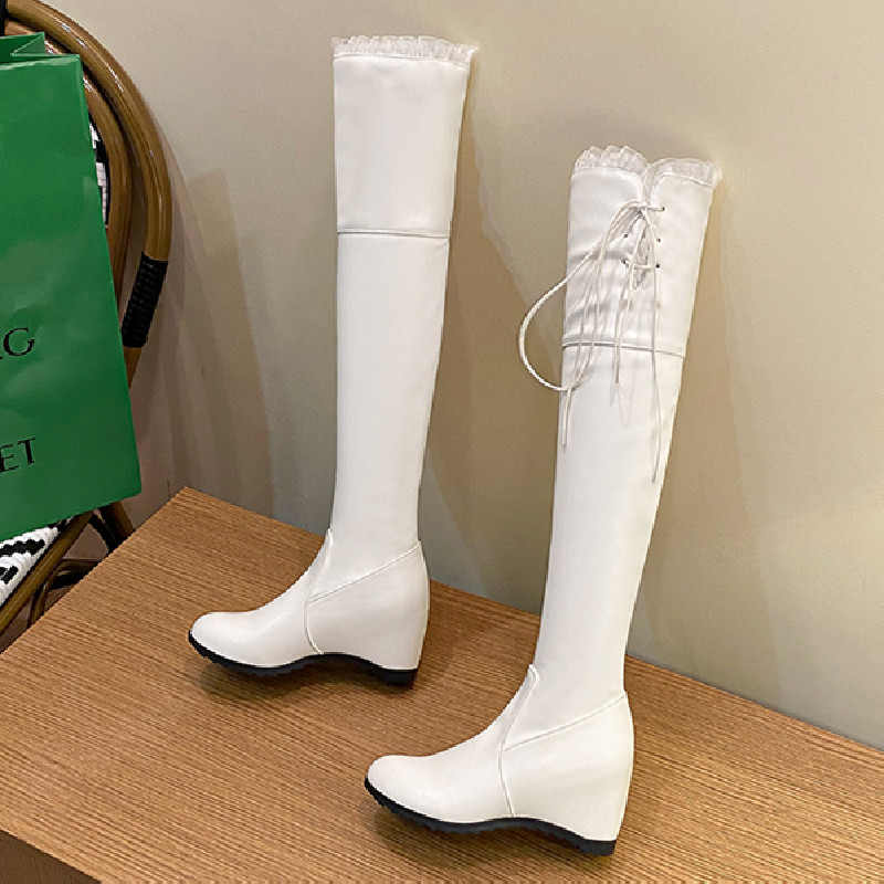 Fashion Thigh High Boots Women - Embroidery White review and price