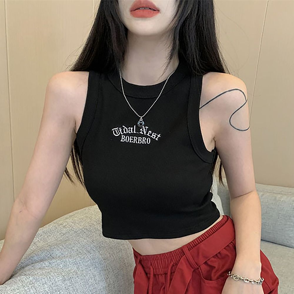 Fashion Microelastic Sleeveles - Embroidery Letter M review and price