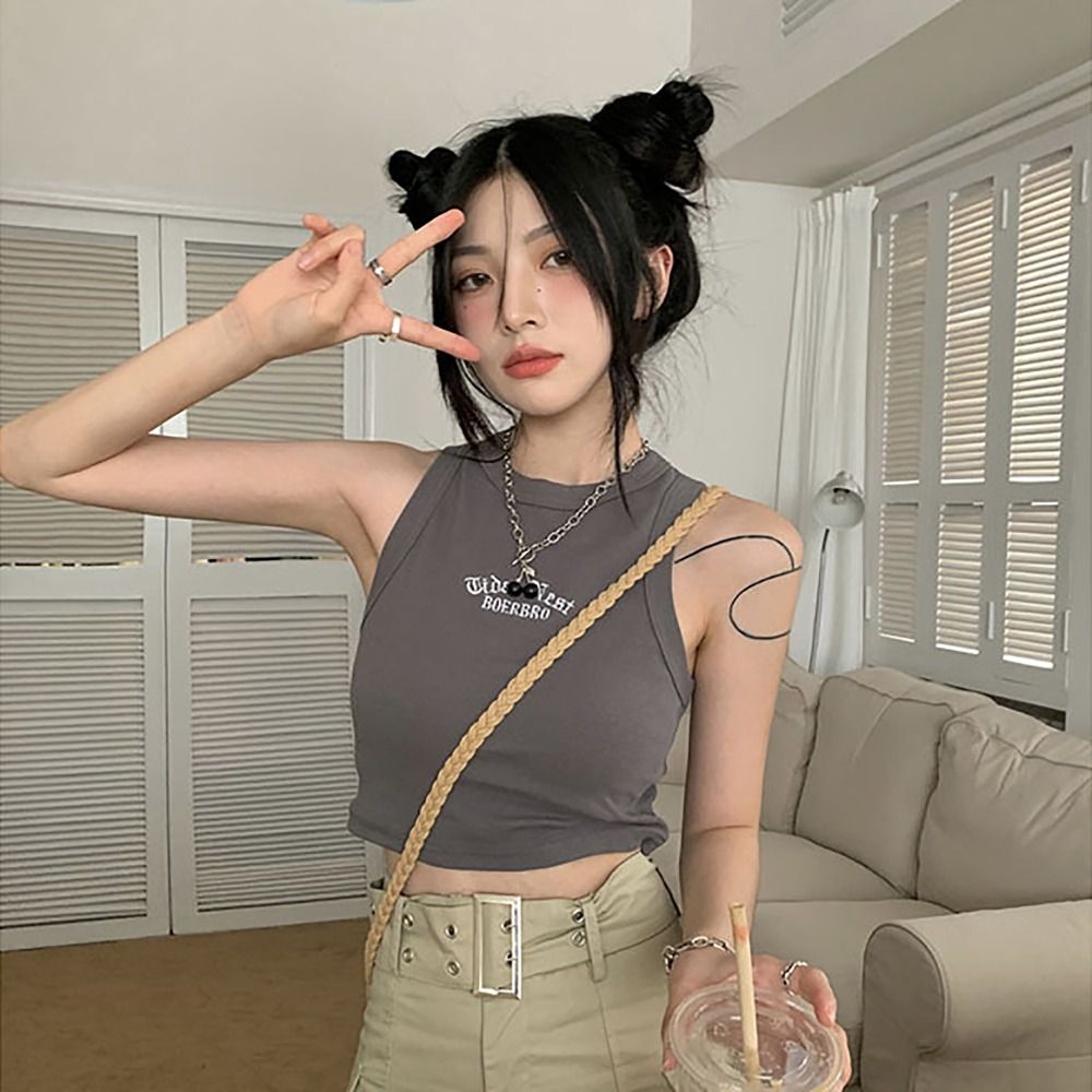 Fashion Microelastic Sleeveles - Embroidery Letter M review and price