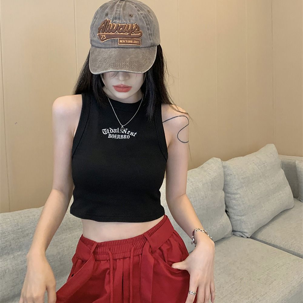 Fashion Microelastic Sleeveles - Embroidery Letter M review and price