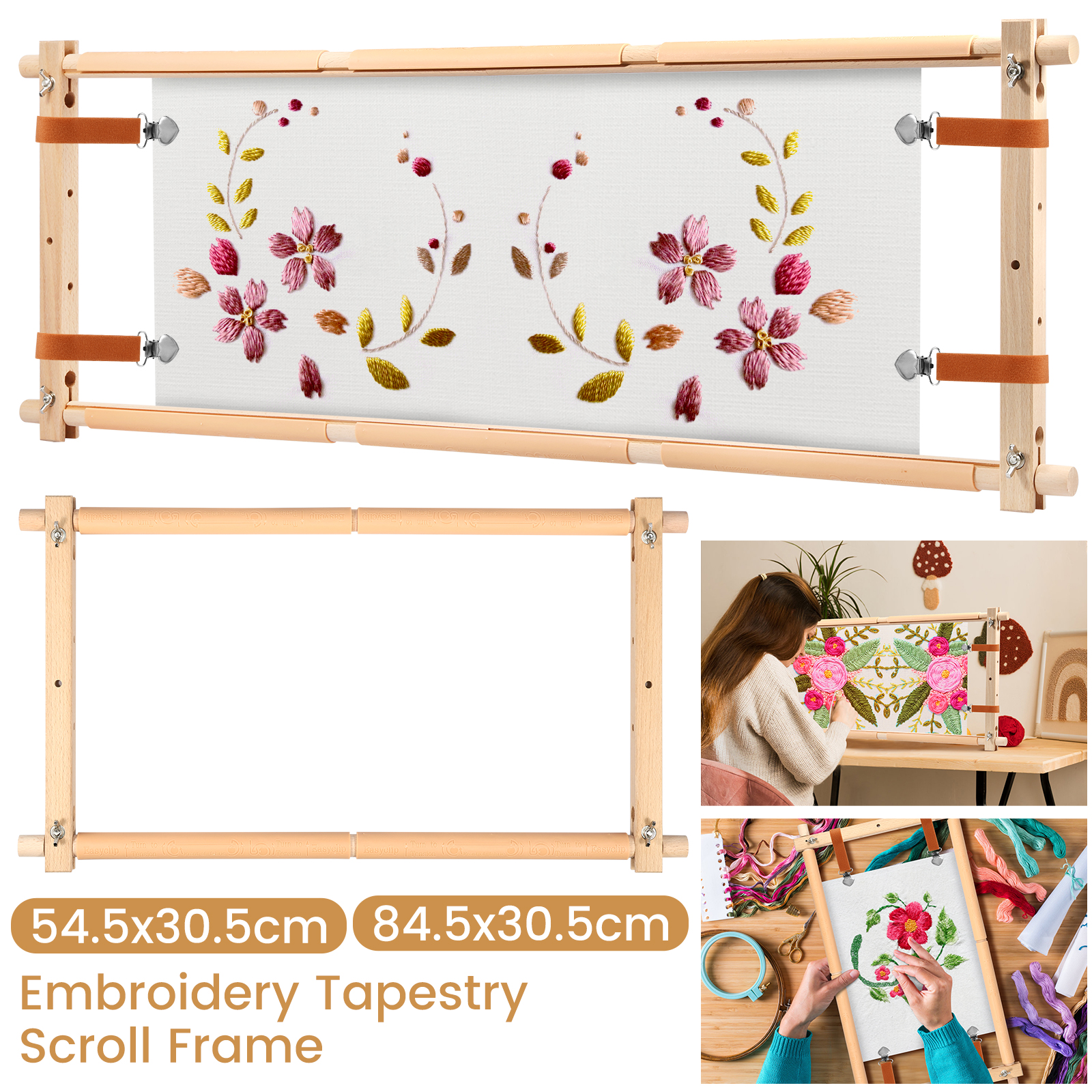 Embroidery Scroll Frame Wooden - Embroidery Hoop Plastic review and price