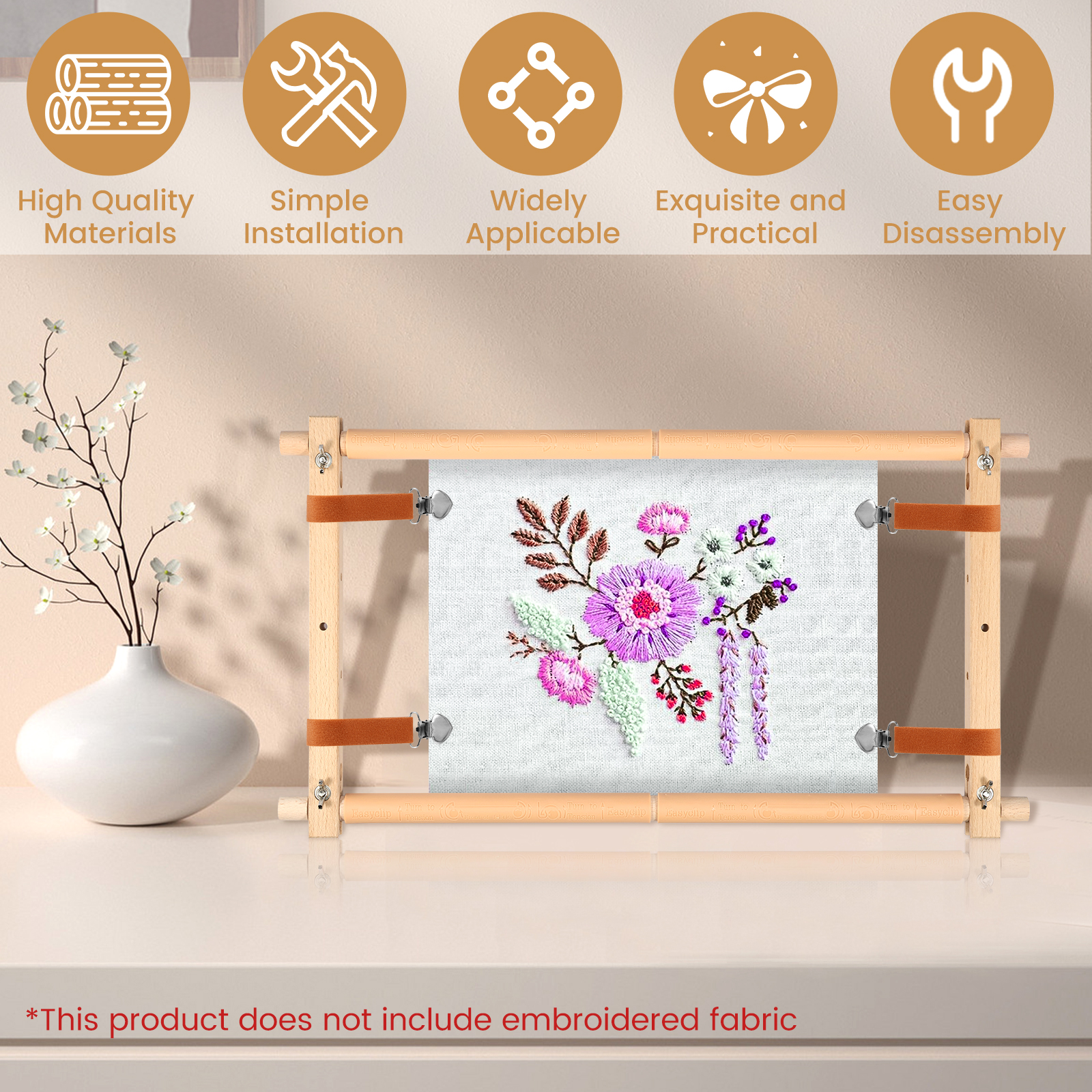 Embroidery Scroll Frame Wooden - Embroidery Hoop Plastic review and price