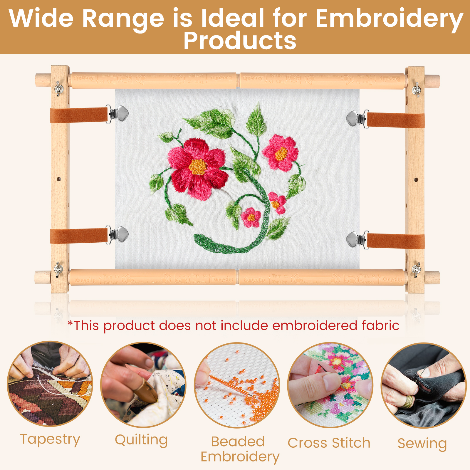 Embroidery Scroll Frame Wooden - Embroidery Hoop Plastic review and price