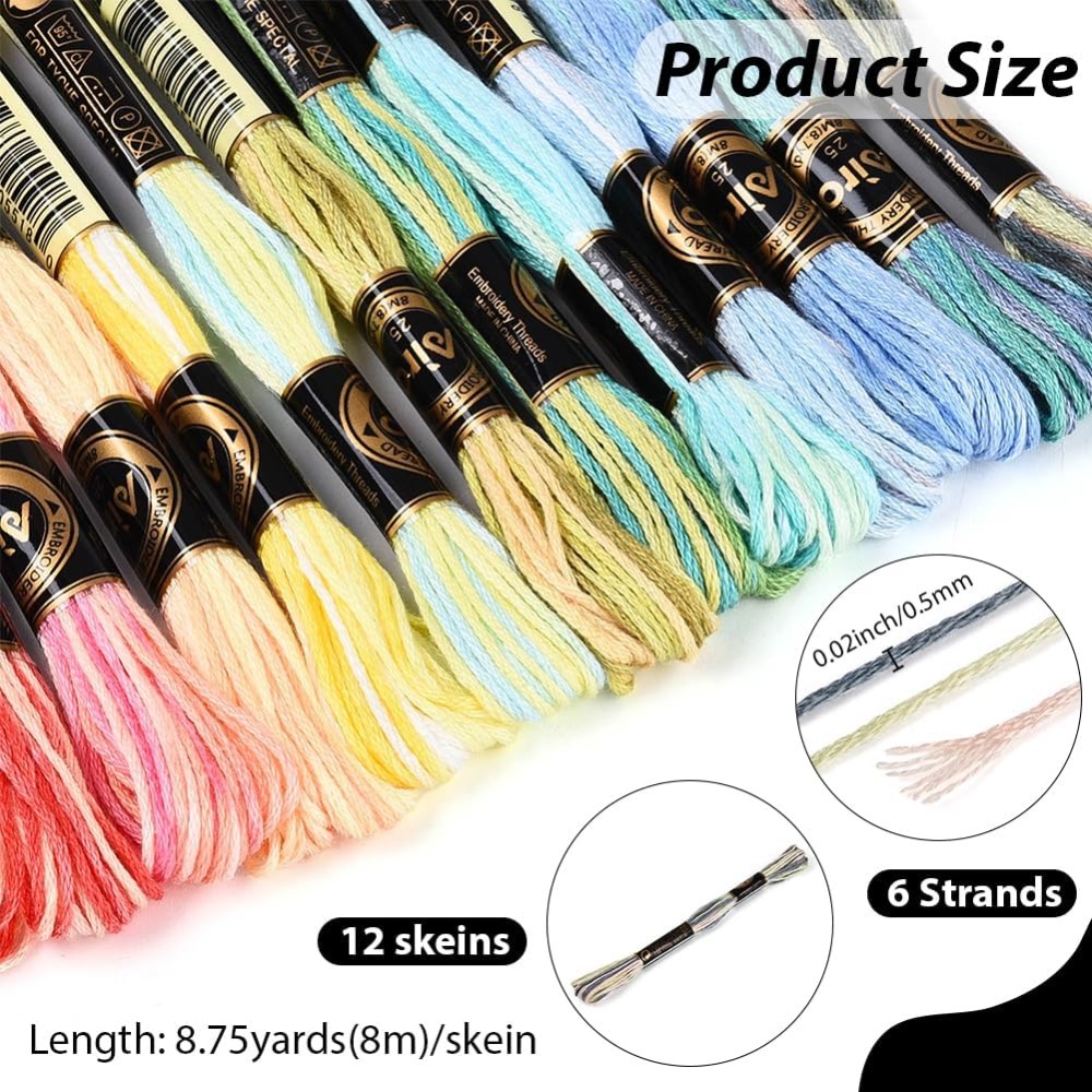 12 Skeins 105 Yards 6 Ply Vari - Embroidery Stitches review and price