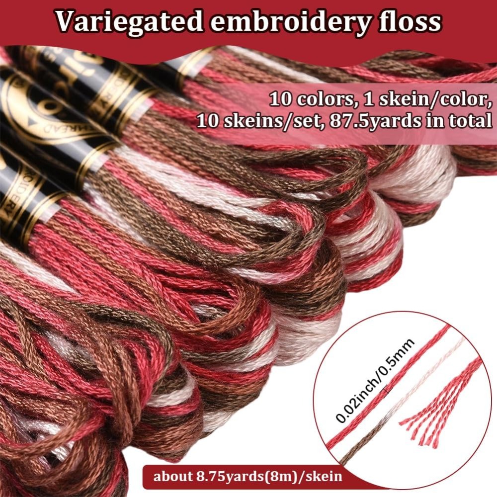 10 Skeins 6 Strands Red Embroi - Embroidery Stitches review and price