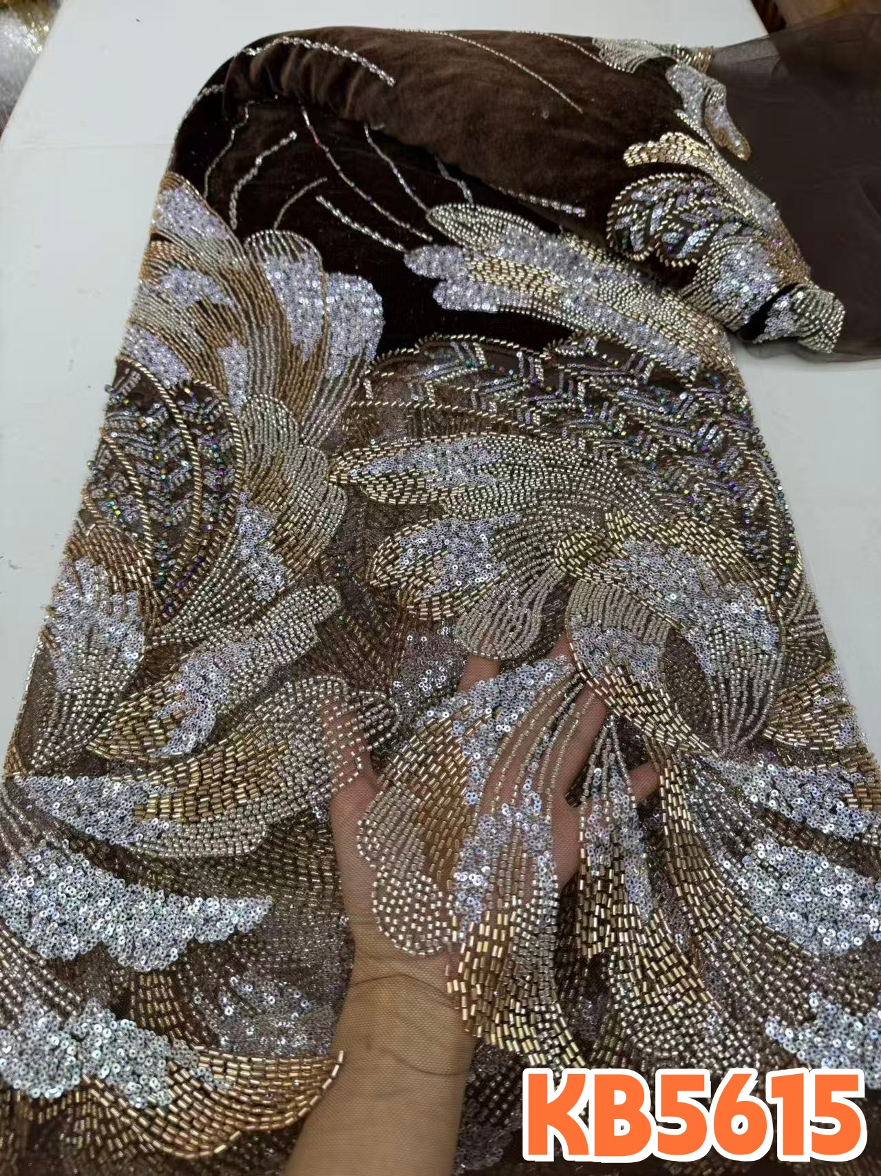 YLS Velvet Brown Beaded Sequin - Velvet Fabric Embroidery review and price