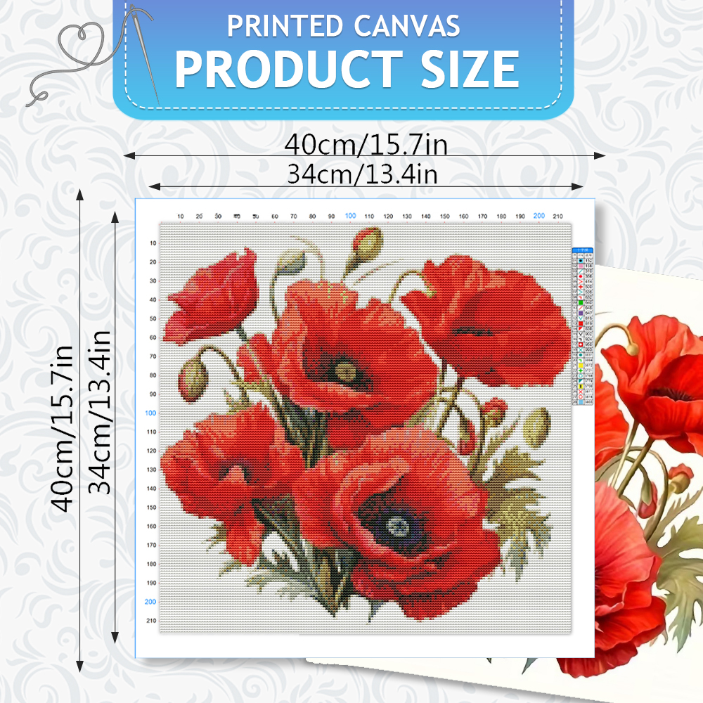 HUACAN Cross Stitch Flower Ros - Embroidery Rose Stitch review and price