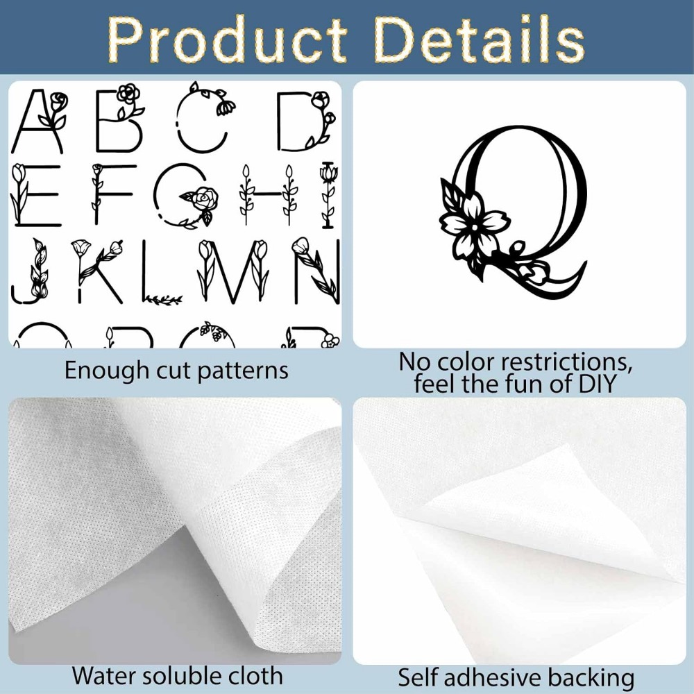 Letter A-Z Water Soluble Embro - Embroidery Stitches review and price