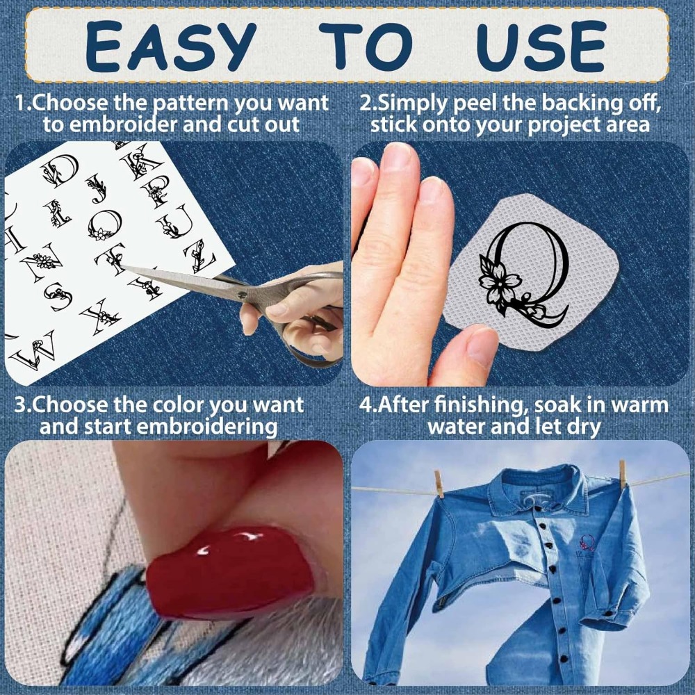 Letter A-Z Water Soluble Embro - Embroidery Stitches review and price