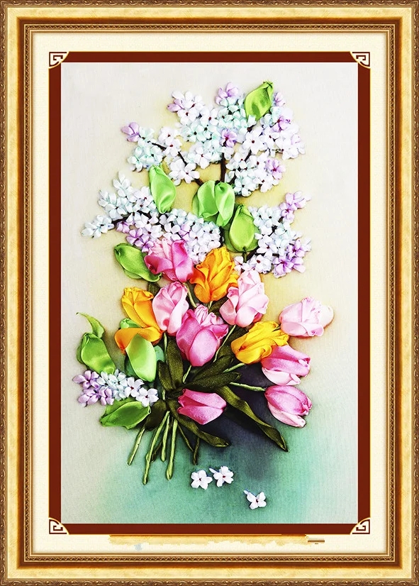 Needlework,DIY Ribbon Cross st - Embroidery Rose Stitch review and price
