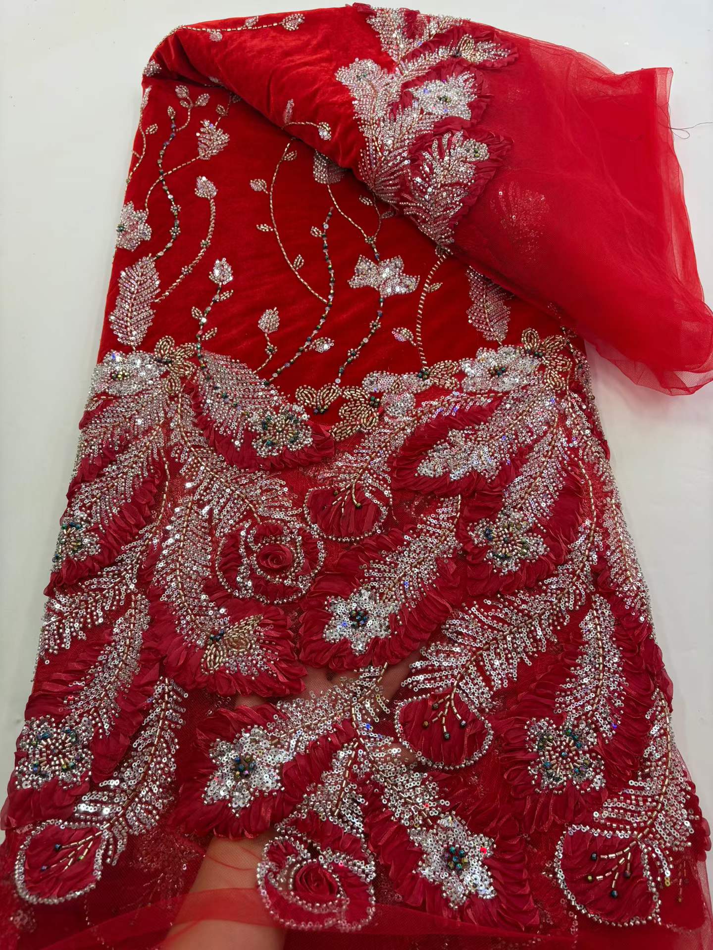 Velvet African Sequins Lace Fa - Velvet Fabric Embroidery review and price