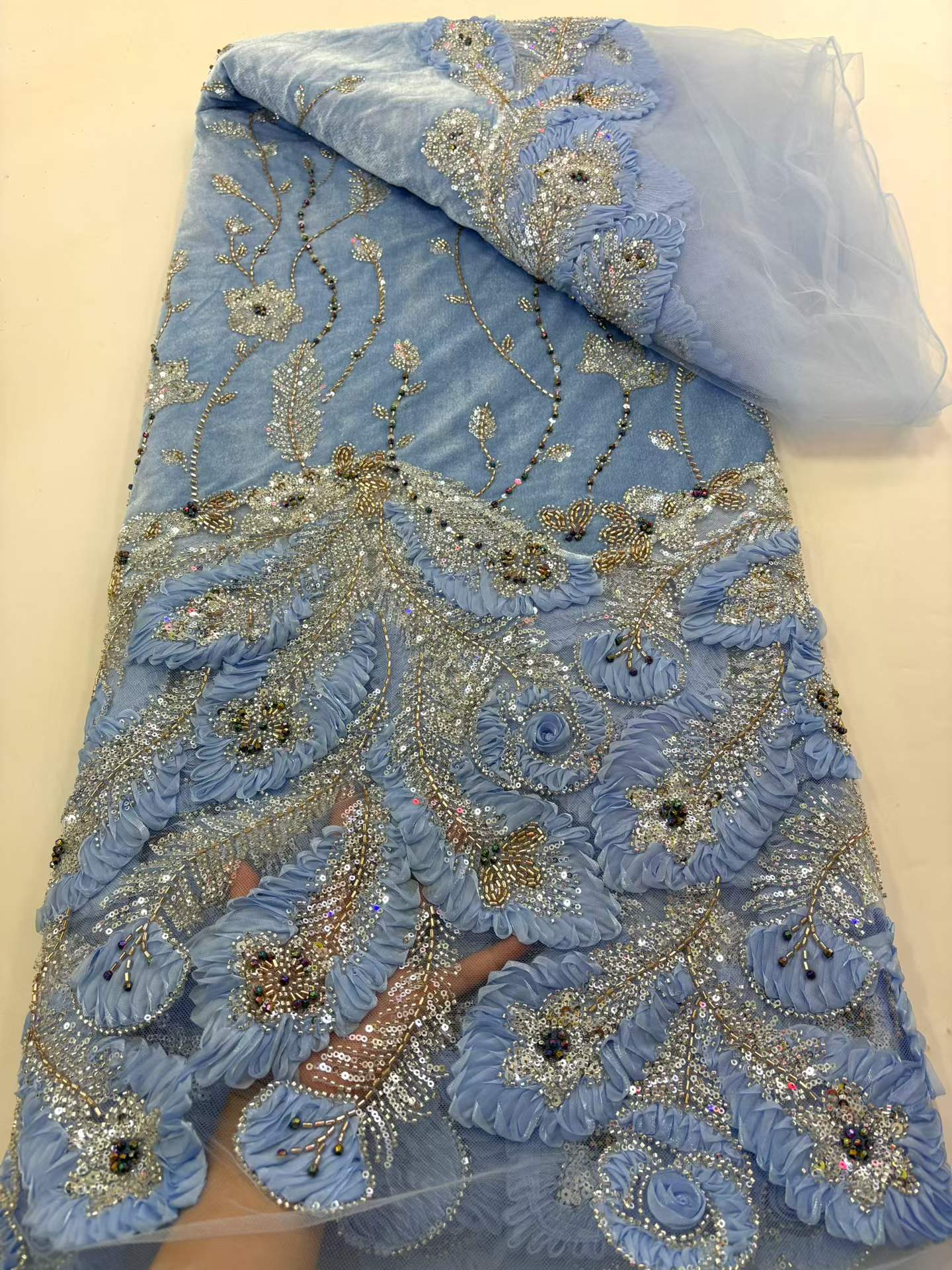 Velvet African Sequins Lace Fa - Velvet Fabric Embroidery review and price