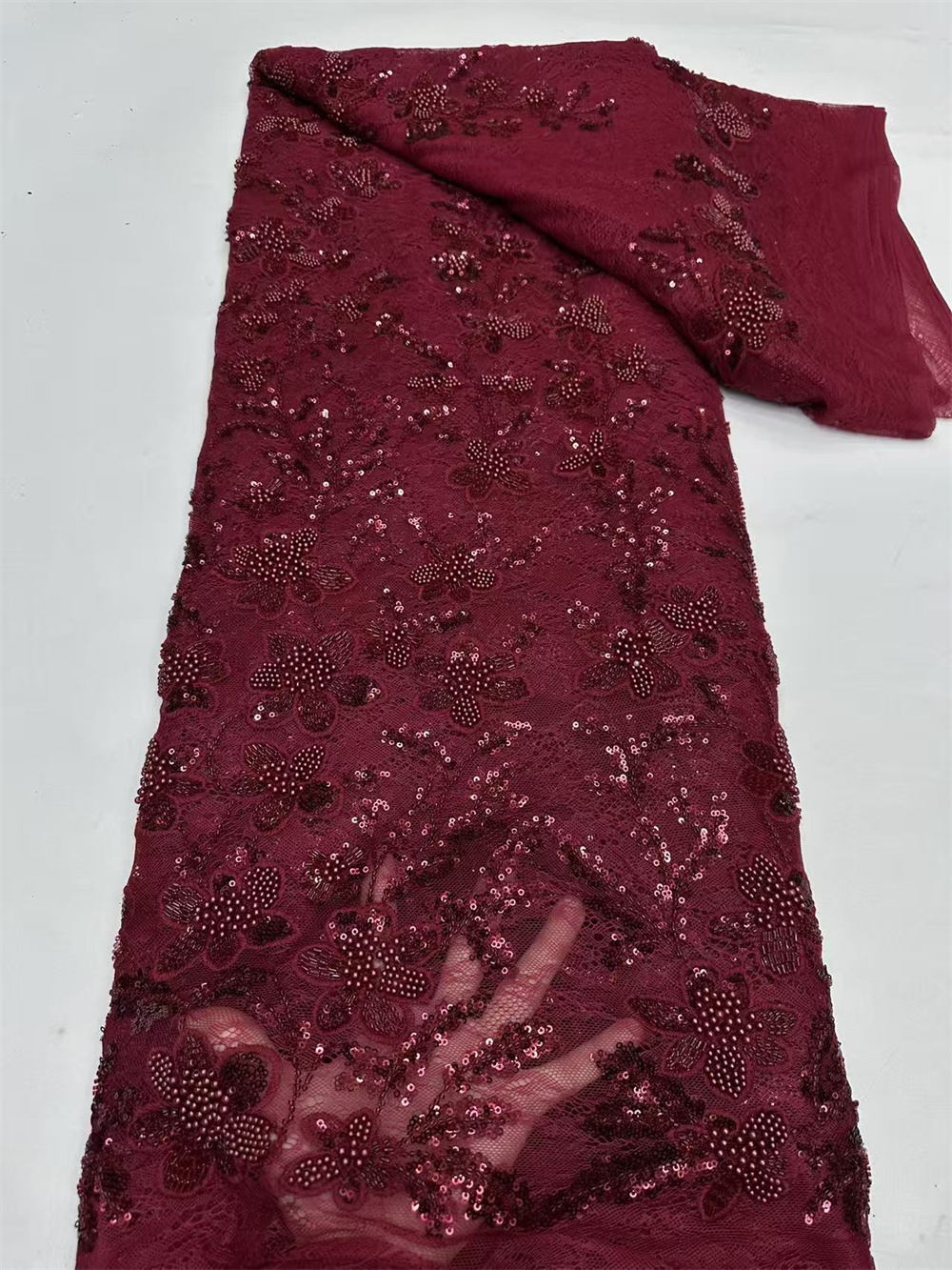 Luxury African Sequence Lace F - Embroidery Net Fabric review and price