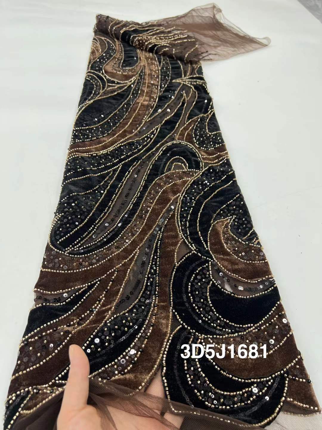 African Beads Velvet Lace Fabr - Velvet Fabric Embroidery review and price
