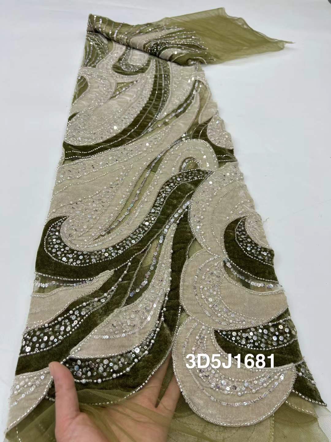 African Beads Velvet Lace Fabr - Velvet Fabric Embroidery review and price