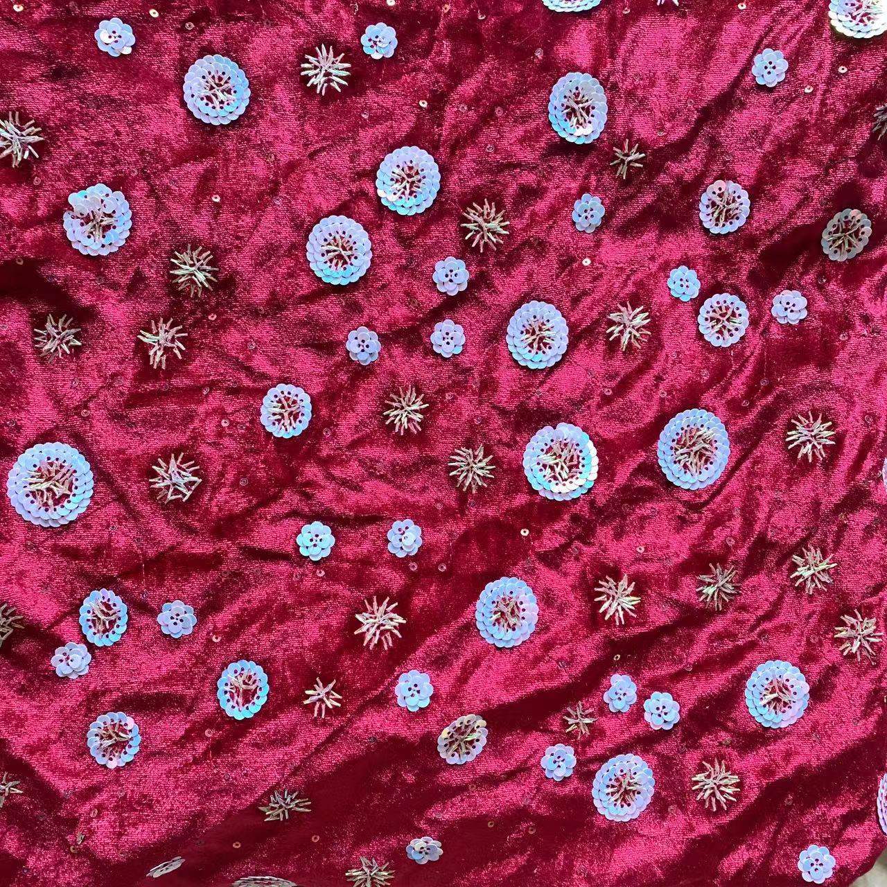 Velvet rolls bead tubes gold e - Velvet Fabric Embroidery review and price