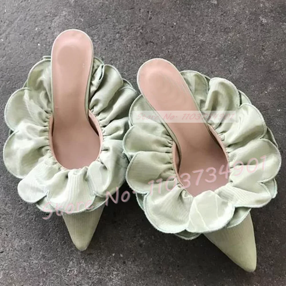 White Flower Satin Pointed Toe - Embroidery White review and price