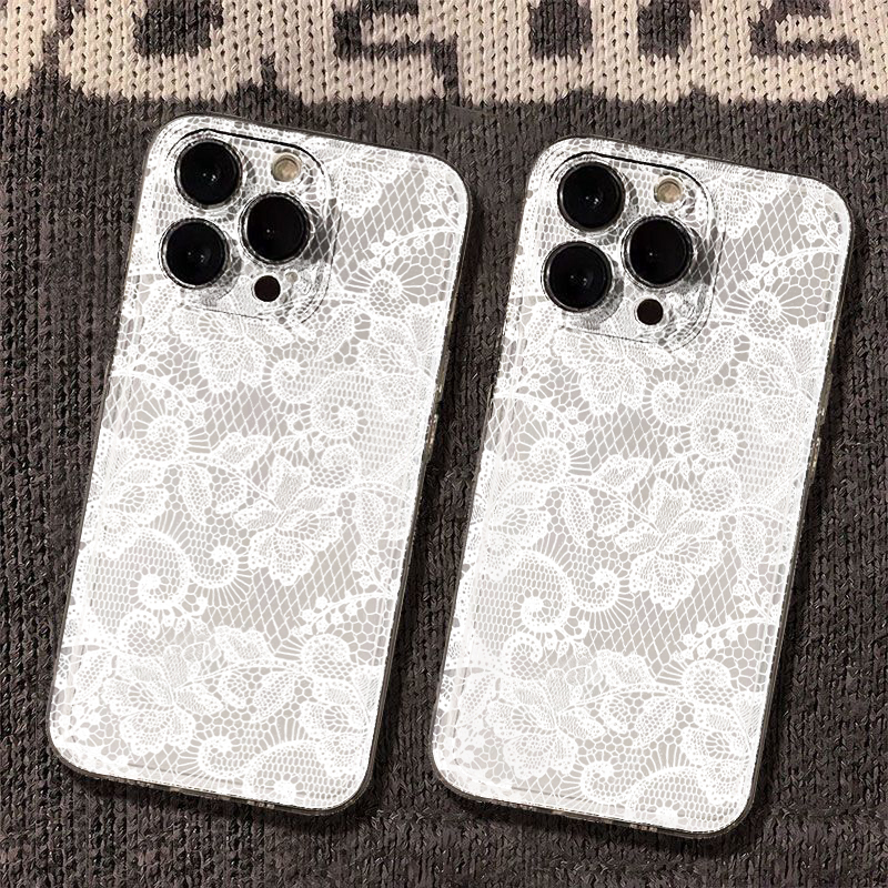 New Black White Lace Phone Cas - Embroidery White review and price