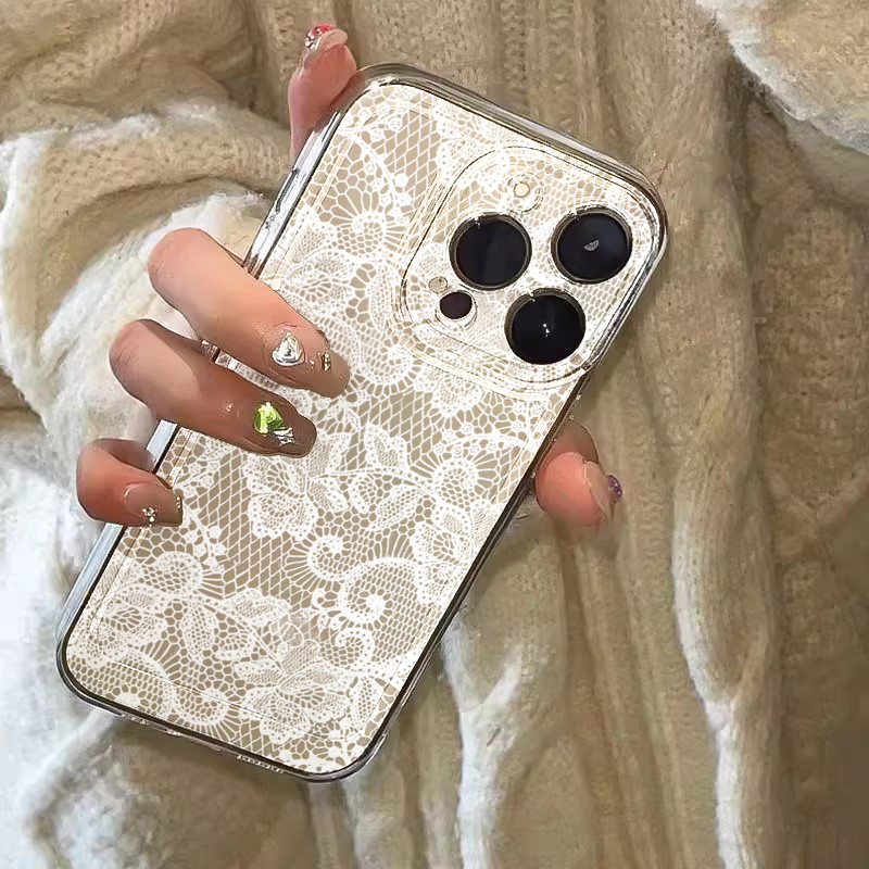 New Black White Lace Phone Cas - Embroidery White review and price