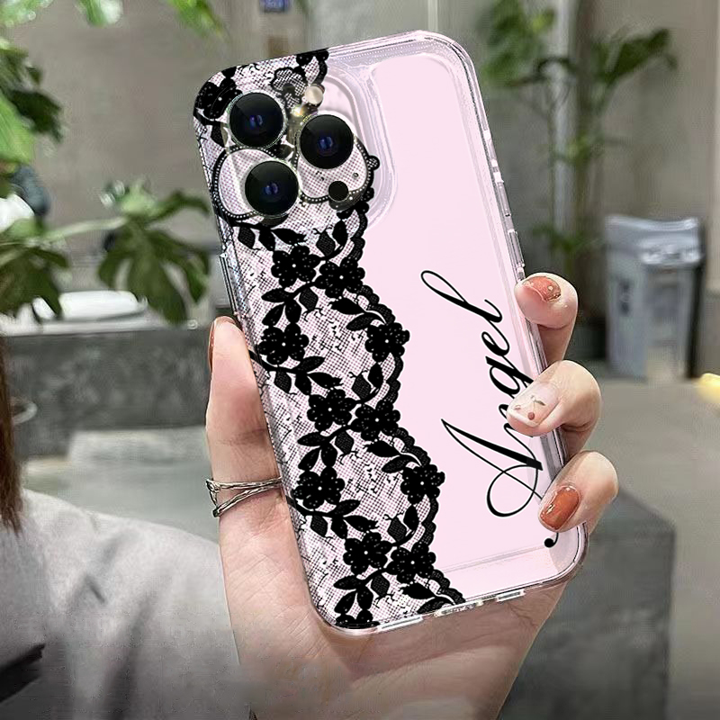 New Black White Lace Phone Cas - Embroidery White review and price