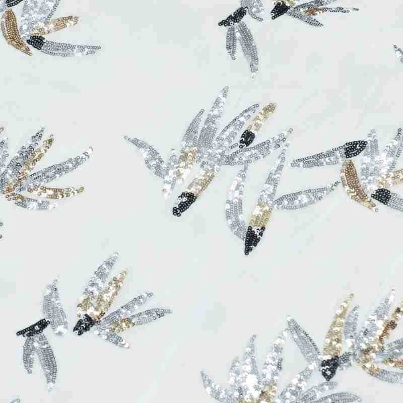 White three-dimensional flower - Velvet Fabric Embroidery review and price