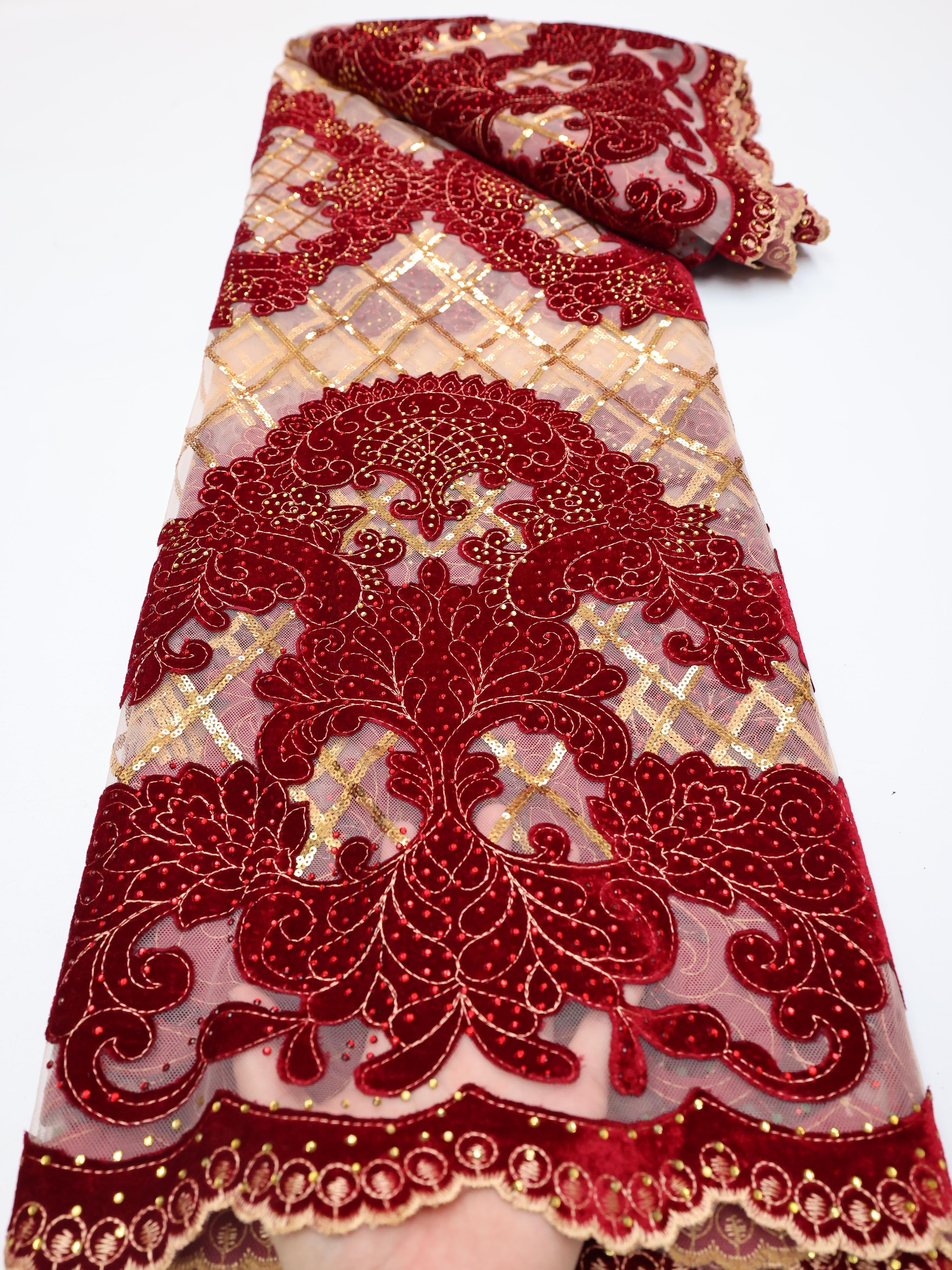 Wholesale Fashion African Velv - Velvet Fabric Embroidery review and price