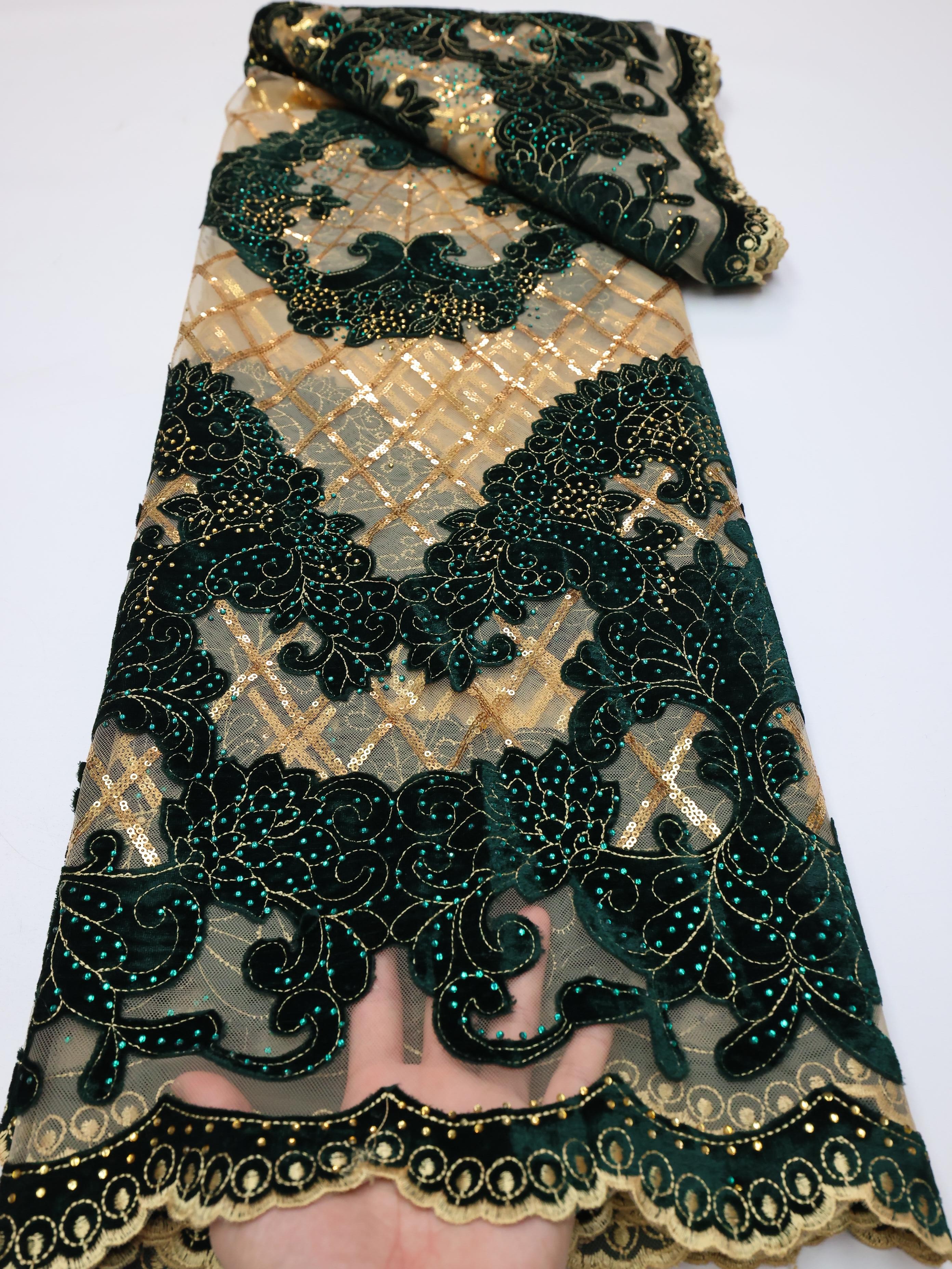 Wholesale Fashion African Velv - Velvet Fabric Embroidery review and price