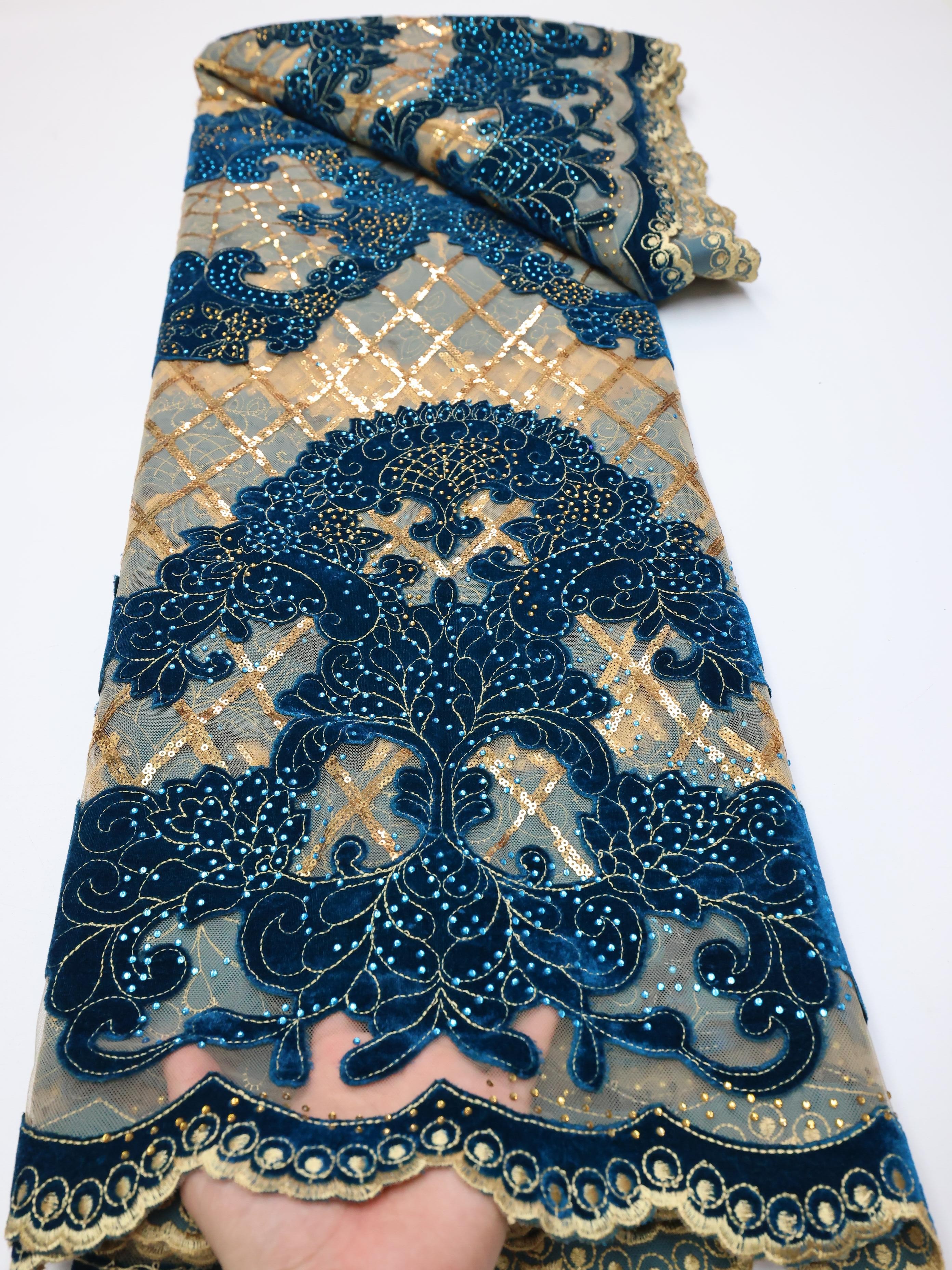 Wholesale Fashion African Velv - Velvet Fabric Embroidery review and price