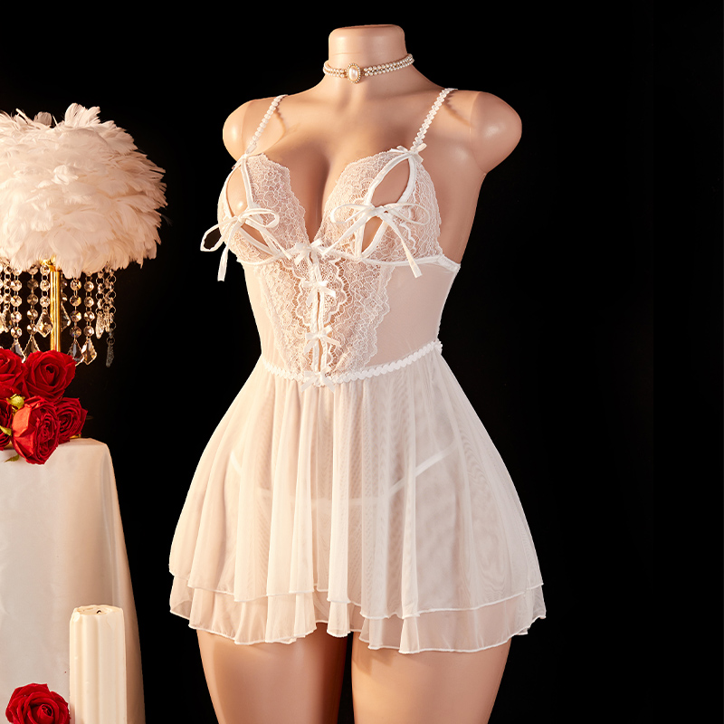 Transparent Sexy Woman Lingeri - Embroidery White review and price