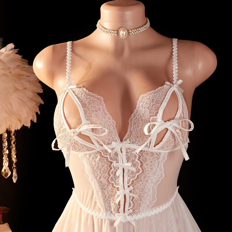 Transparent Sexy Woman Lingeri - Embroidery White review and price
