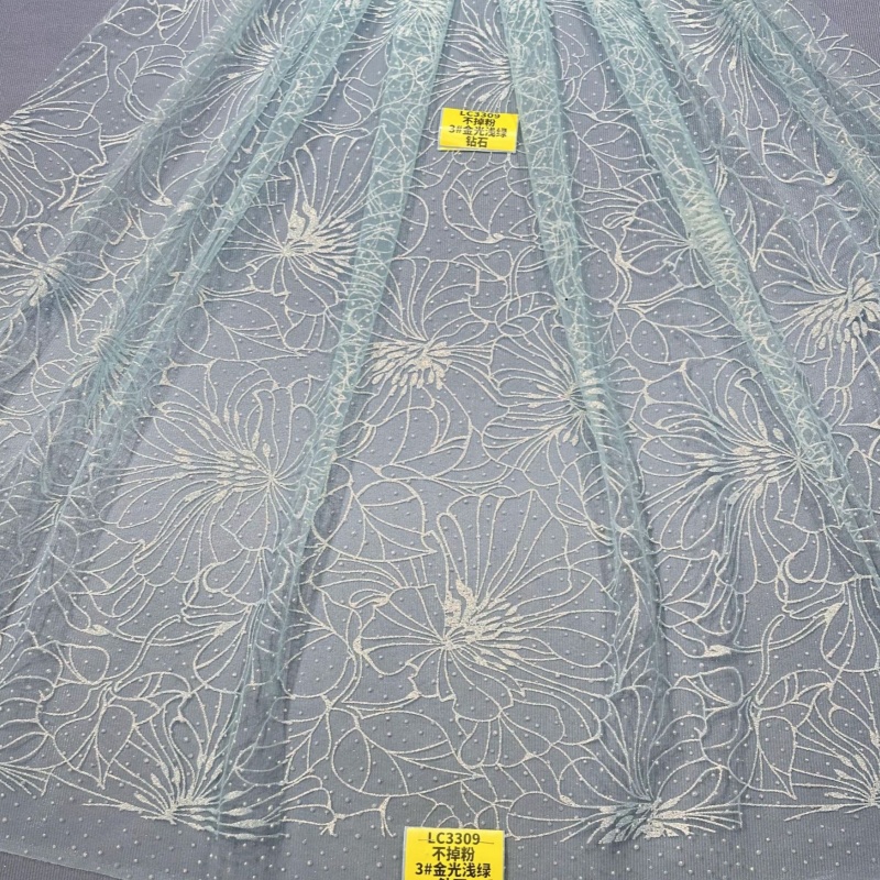 2026 Light Green Hot Sale Fadh - Embroidery Net Fabric review and price