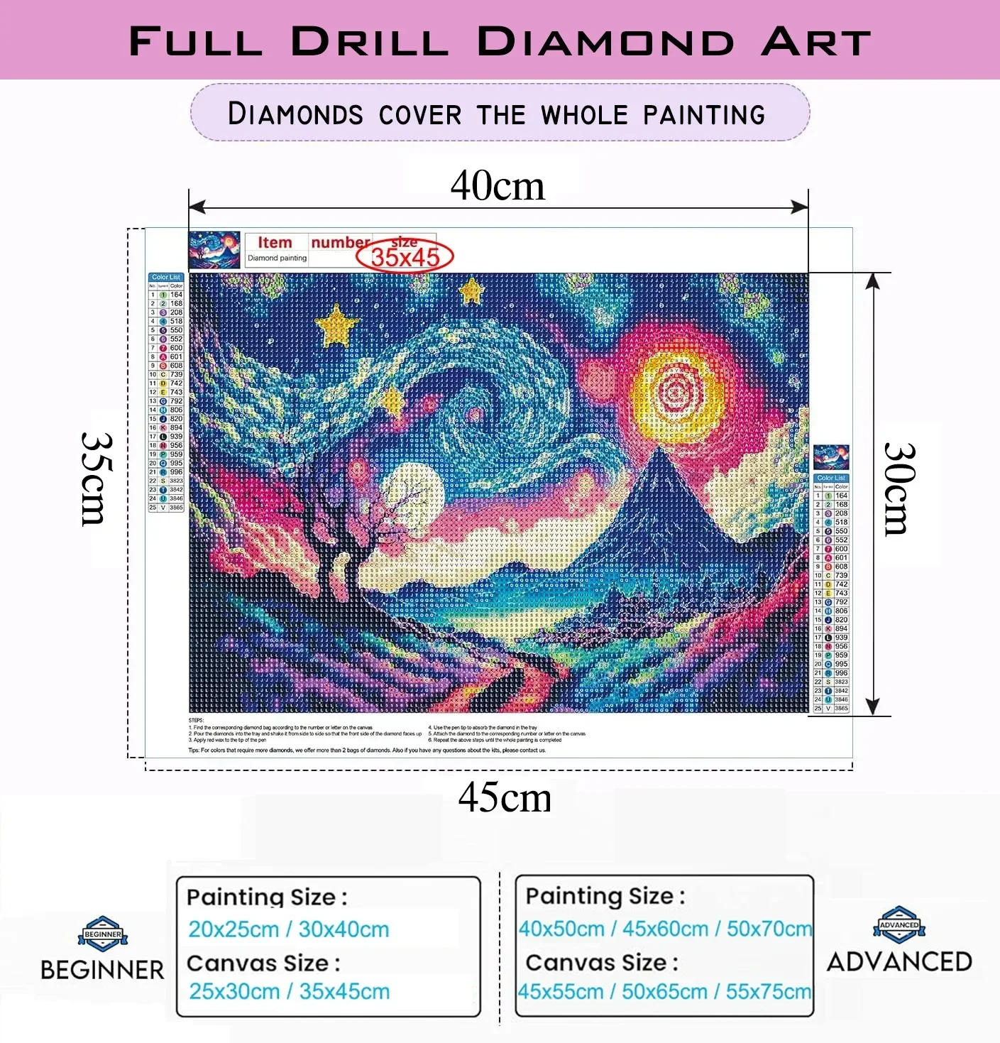 1pc frameless Diamond Painting - Embroidery In Egypt review and price