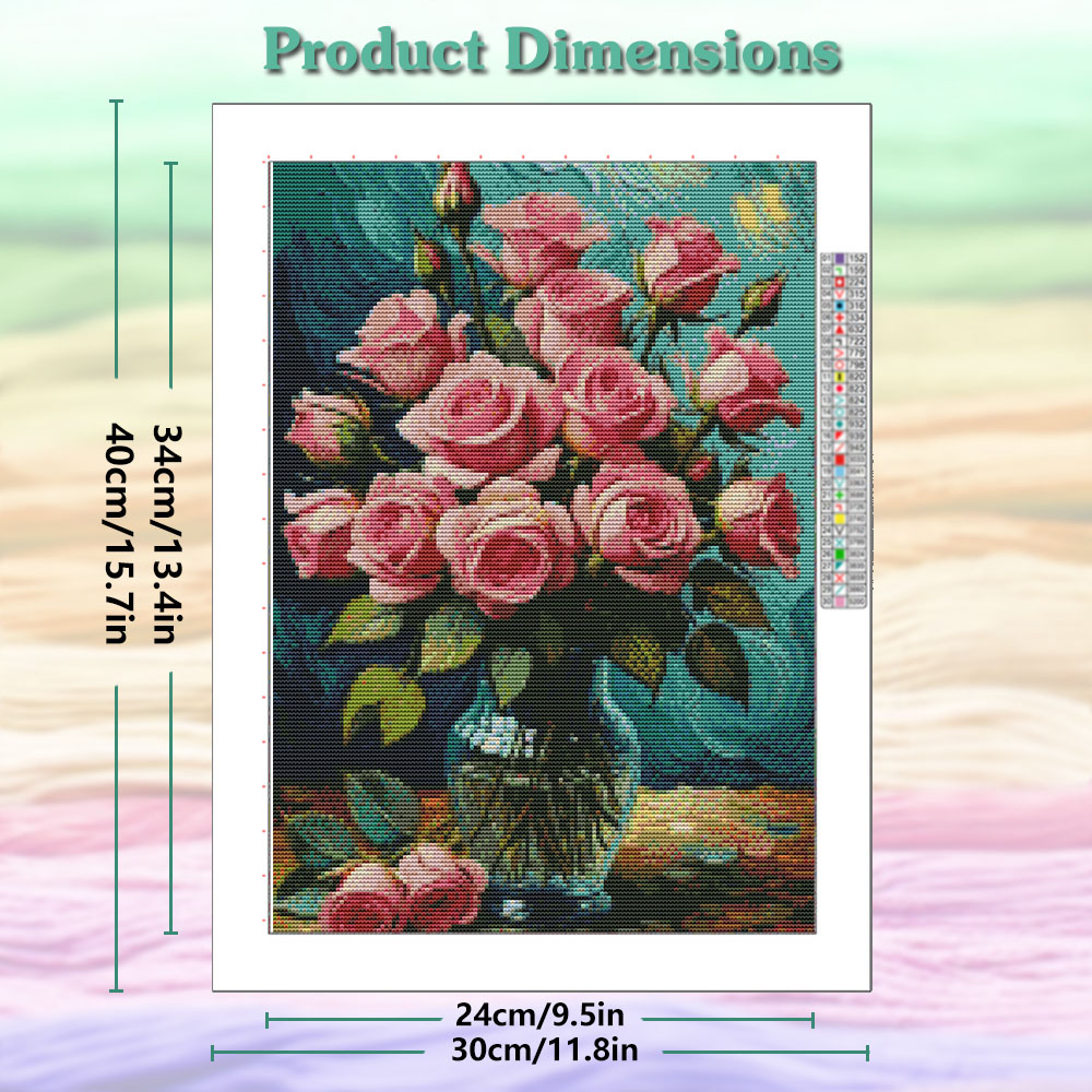 Rose DIY Embroidery 11CT Cross - Embroidery Rose Stitch review and price