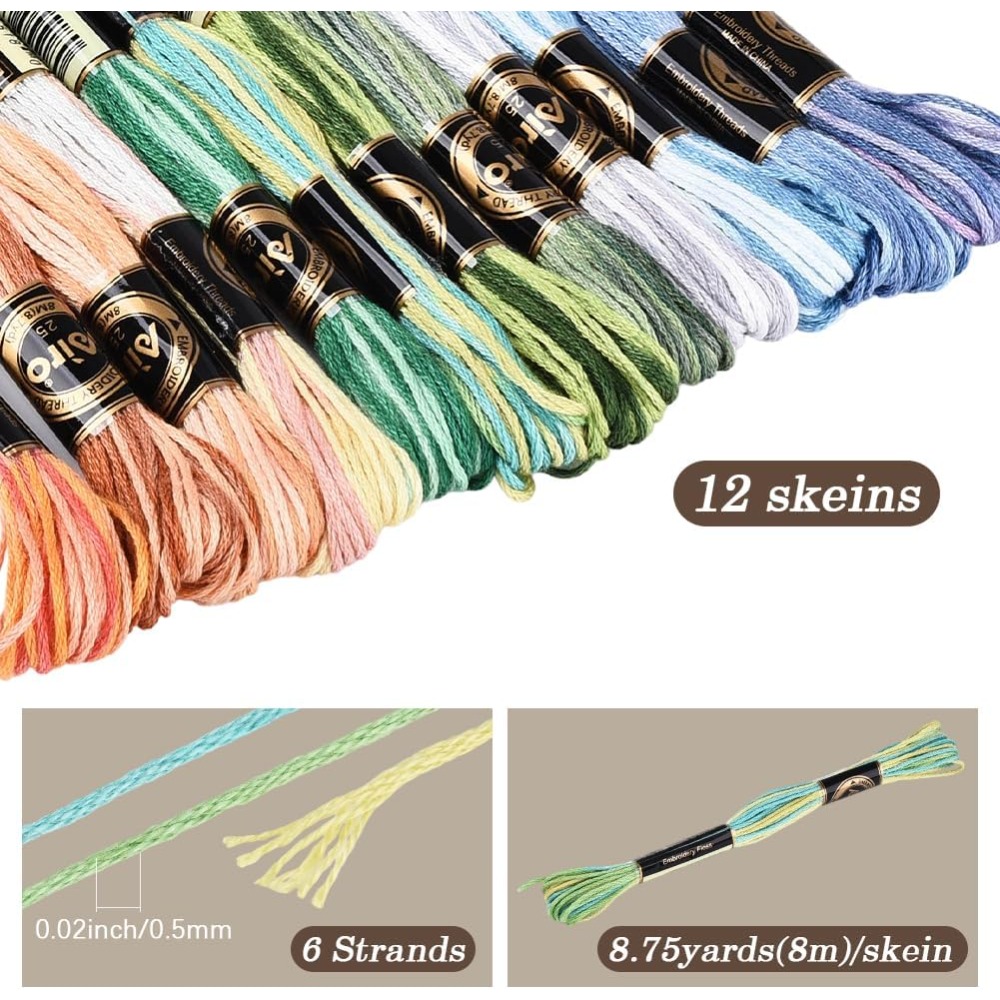 12 Skeins 105 Yards Cross Stit - Embroidery Stitches review and price