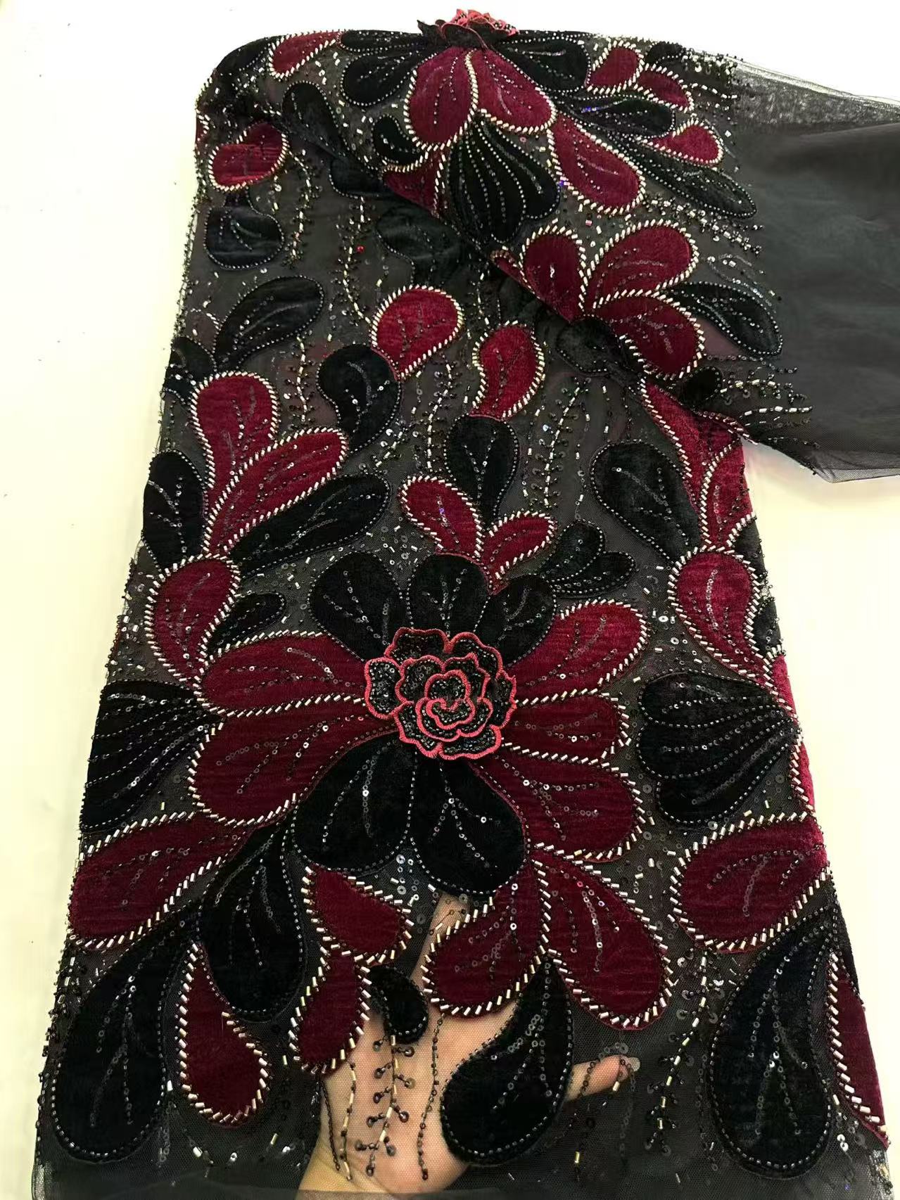 Latest African Velvet Lace Fab - Velvet Fabric Embroidery review and price