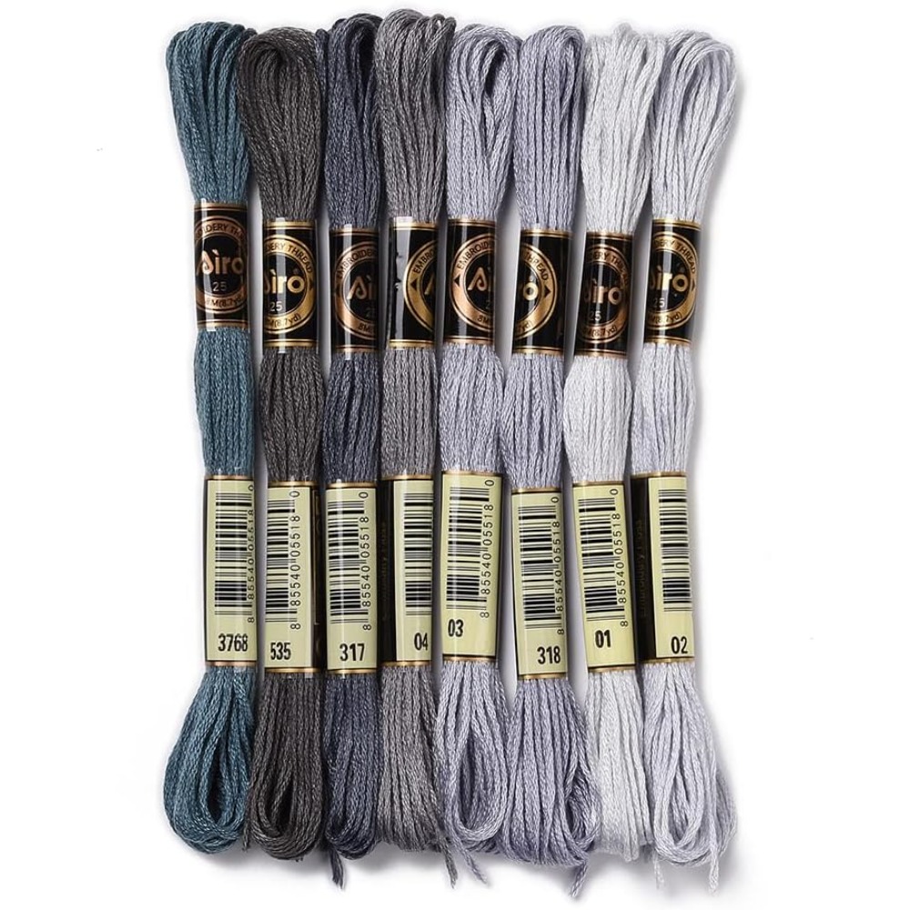 8 Skeins 70 Yards Grey Friends - Embroidery Stitches review and price