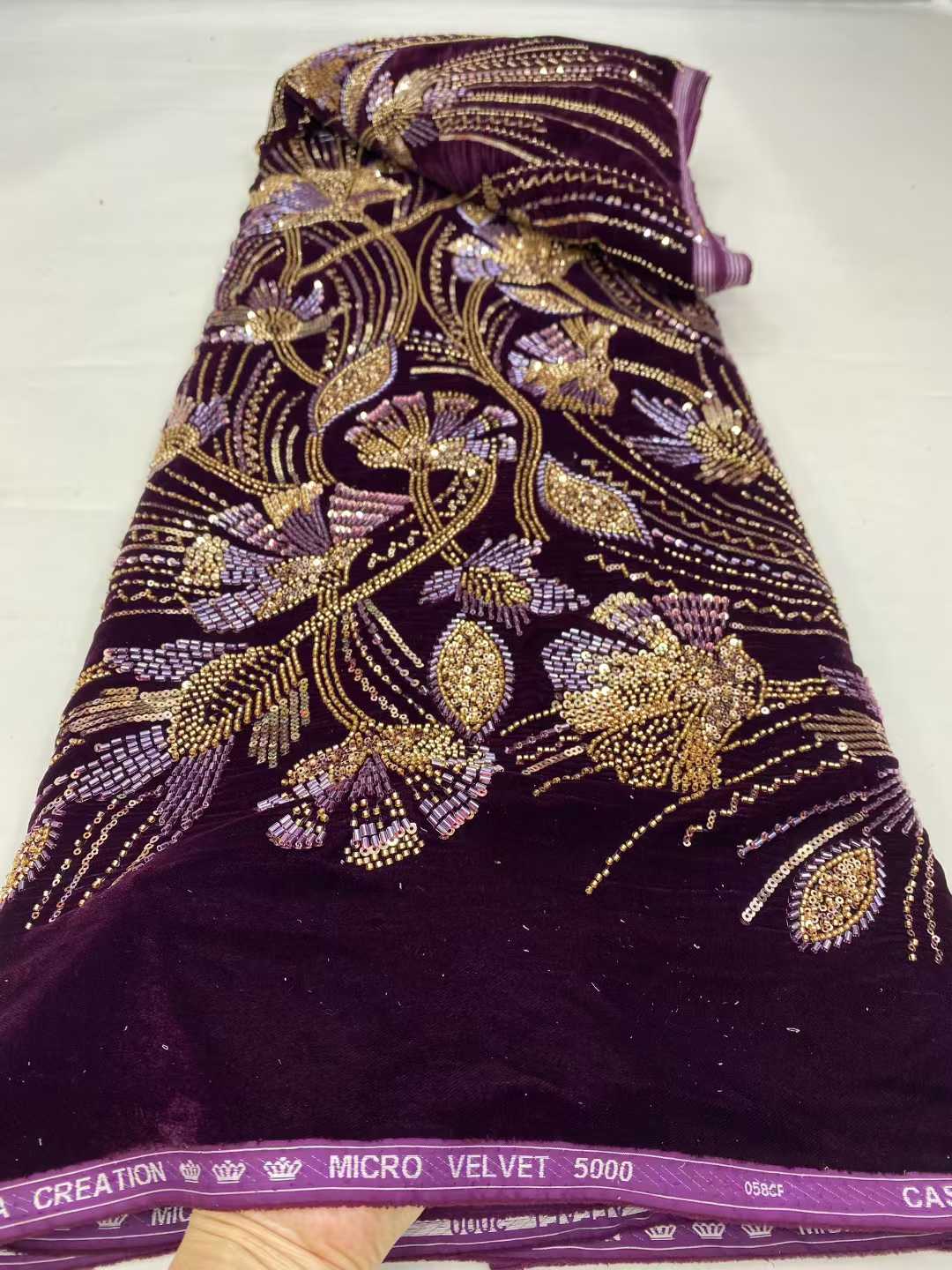2026 New Arrival African velve - Velvet Fabric Embroidery review and price