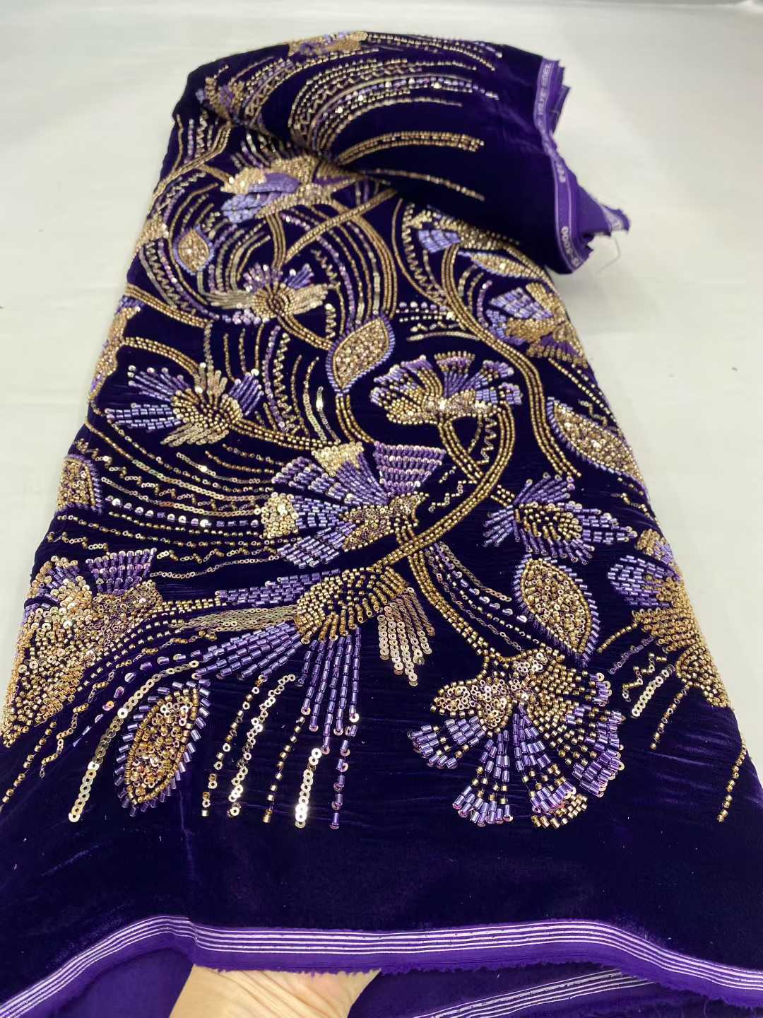 2026 New Arrival African velve - Velvet Fabric Embroidery review and price