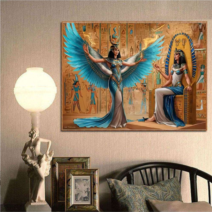 Pharaoh and winged goddess Dia - Embroidery In Egypt review and price