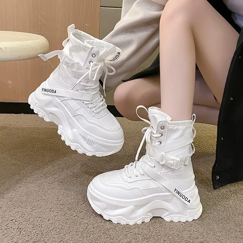 Fashion Women Chunky Platform  - Embroidery White review and price