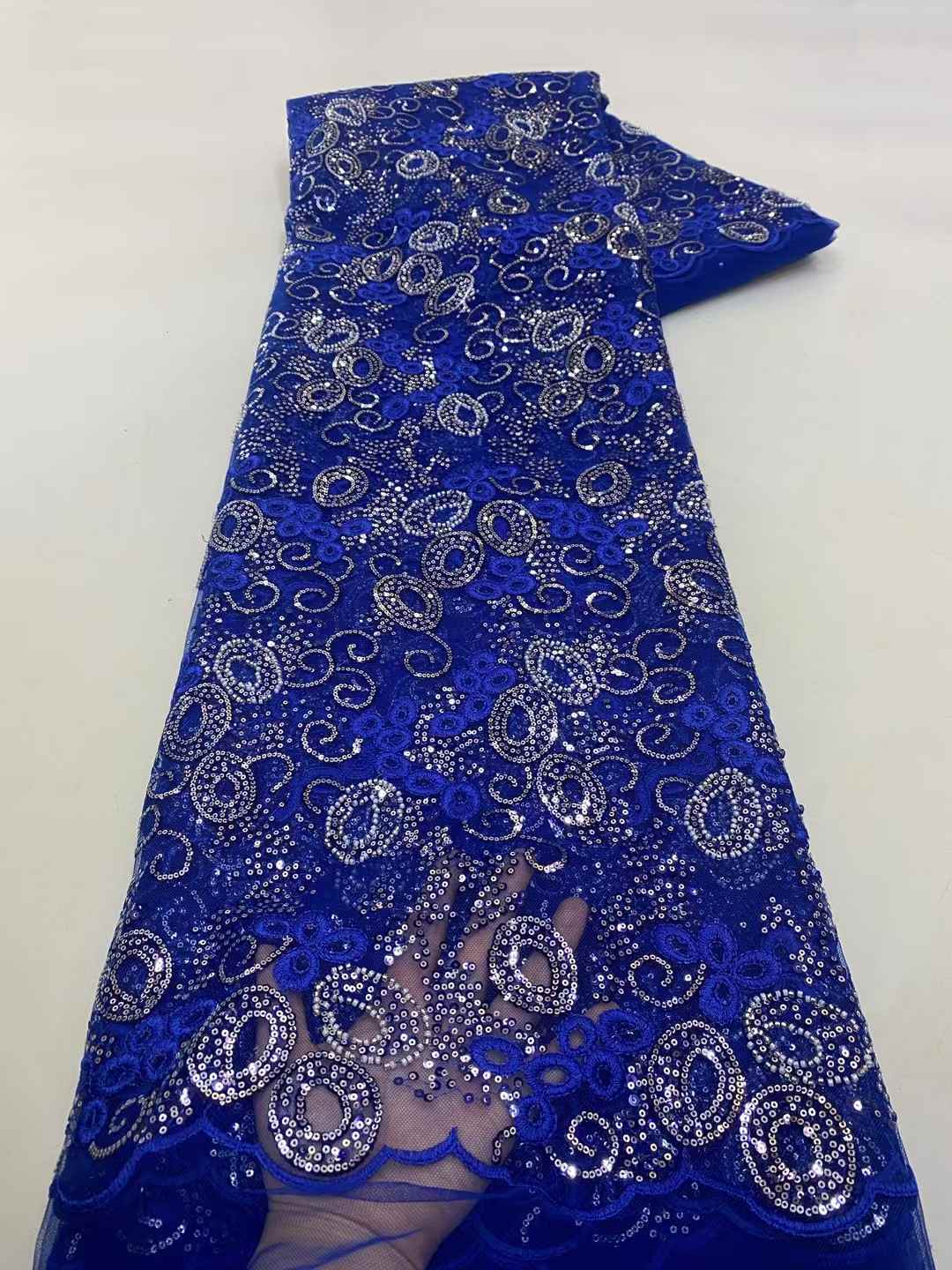 Blue African Tulle Lace Fabric - Embroidery Net Fabric review and price