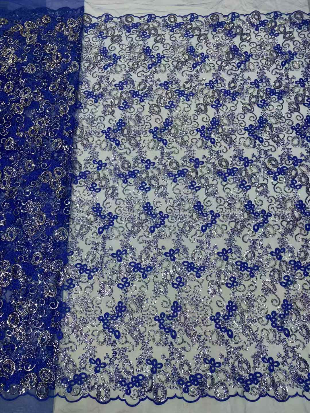 Blue African Tulle Lace Fabric - Embroidery Net Fabric review and price