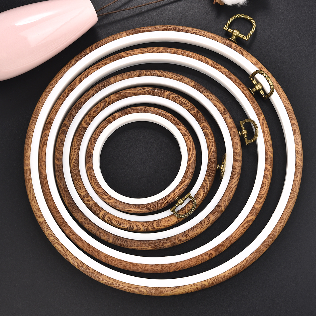 Imitated Wood Round,Oval Diffe - Embroidery Hoop Plastic review and price